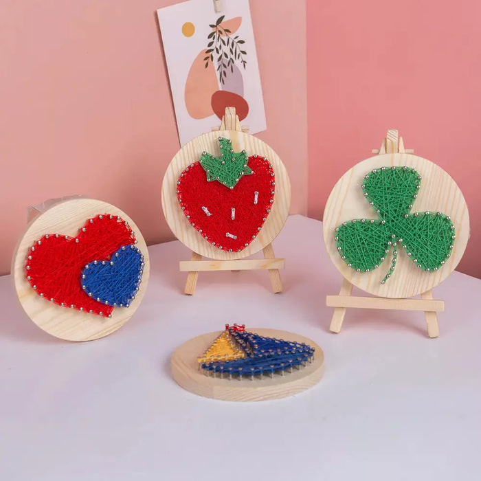 Purple Hearts String Art Kit with Stand. Simple Decorative DIY String Art Craft Kit M1-4 DHAA29080