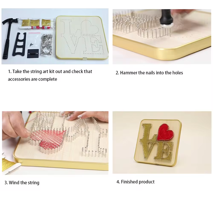 Flower String Art Kit with Stand. Simple Decorative DIY String Art Craft Kit M1-2 DHBC28024