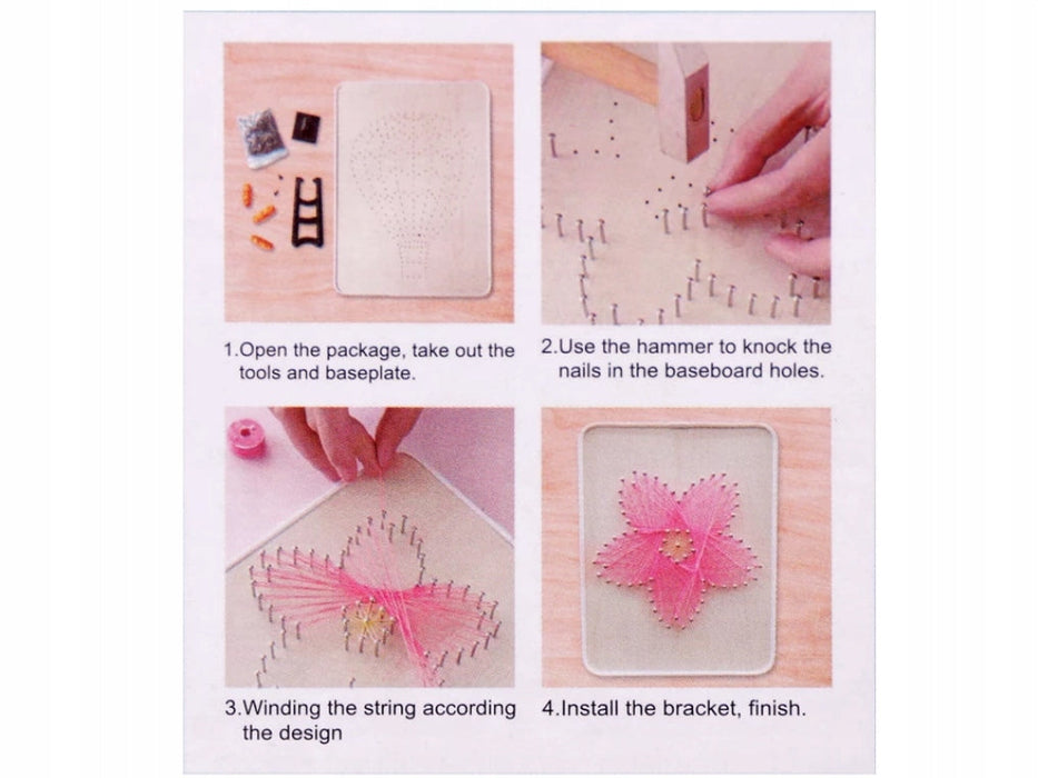 Paper String Kit Purple Hearts String Art Kit with Stand. Simple Decorative DIY String ...