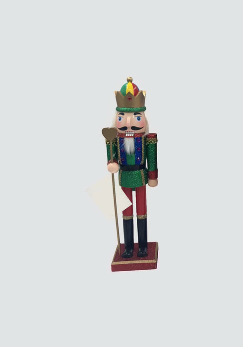 Wooden King Nutcracker with Scepter Wizardi F07M6-10 red stand