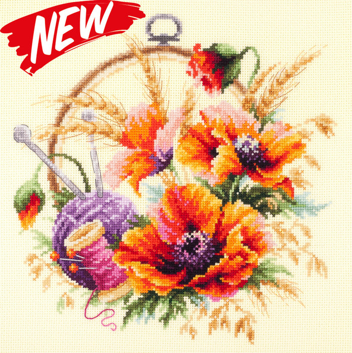 Poppies for Needlewoman 100-123 Counted Cross-Stitch Kit