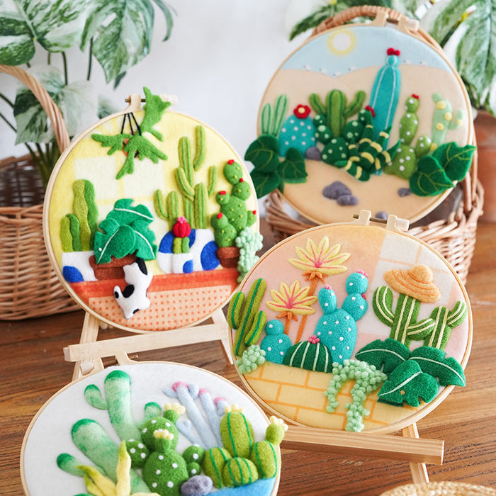 Needle Felting Kit - Underwater Greenery. Wizardi DIY Wool Craft Kit F07N8-W437