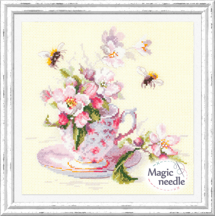 Cup and Apple Blossom 120-041 Counted Cross-Stitch Kit