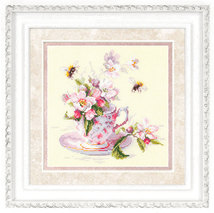 Cup and Apple Blossom 120-041 Counted Cross-Stitch Kit