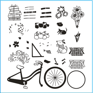 Vintage Bicycle Clear Stamp & Metal Die Set QS09