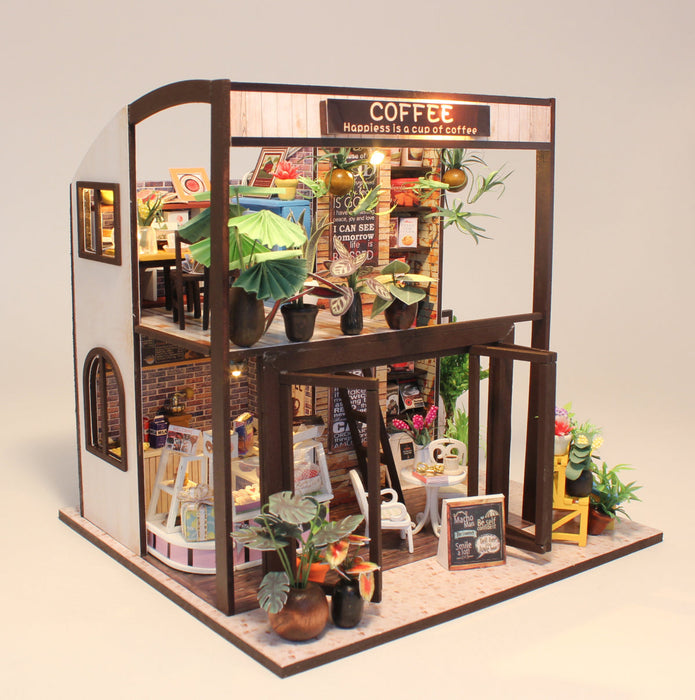 Miniature Wizardi Roombox Kit - Coffee House Dollhouse Kit
