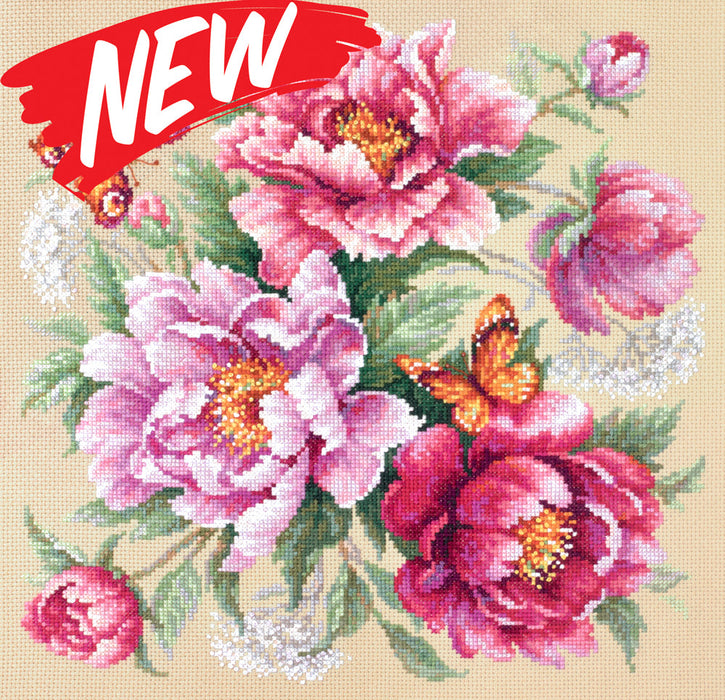 Flower Magic. Peonies 140-001 Counted Cross-Stitch Kit