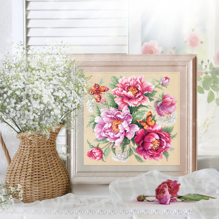 Flower Magic. Peonies 140-001 Counted Cross-Stitch Kit