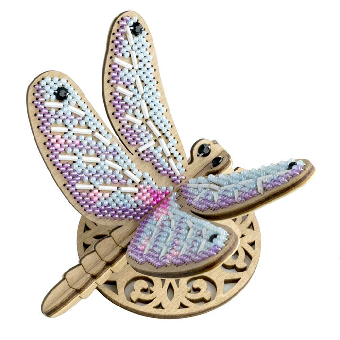 Wooden Bead Embroidery Kit Dragonfly FLK-584