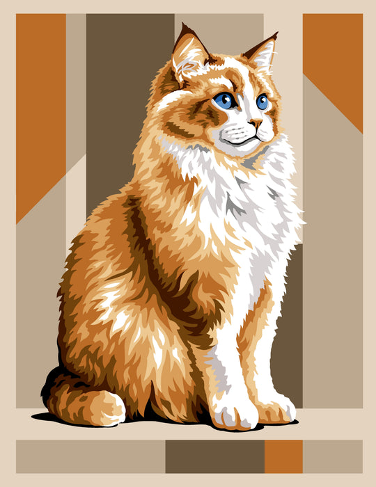Needlepoint canvas for halfstitch without yarn Canvas Maine Coon MRC1432489 Margot de Paris Printed Tapestry Canvas