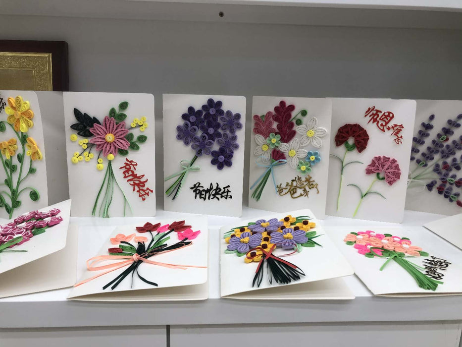 Greeting Card Making Kit. Flowers DIY Quilling Kit F07M3-5-FL7