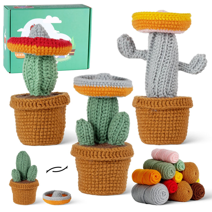 Cacti Amigurumi DIY Crochet Kit Wizardi F07N8-M191-M193
