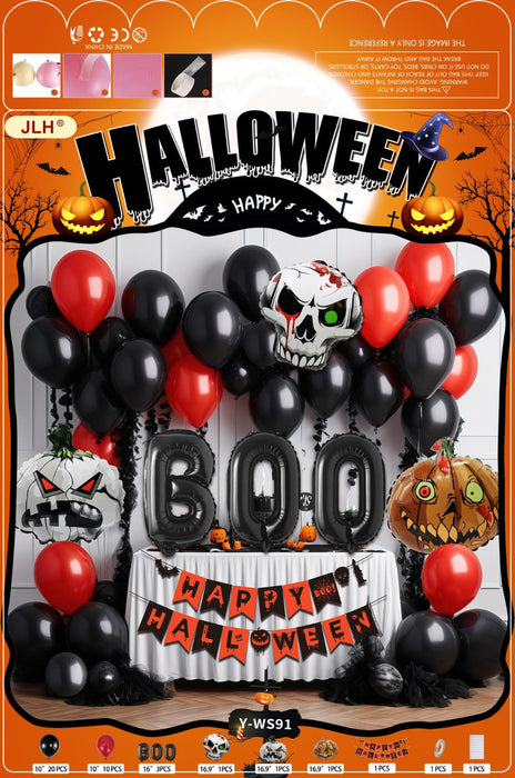 Balloon Arch Set - Skull & Boo Bash F07M2-4 Y-WS91