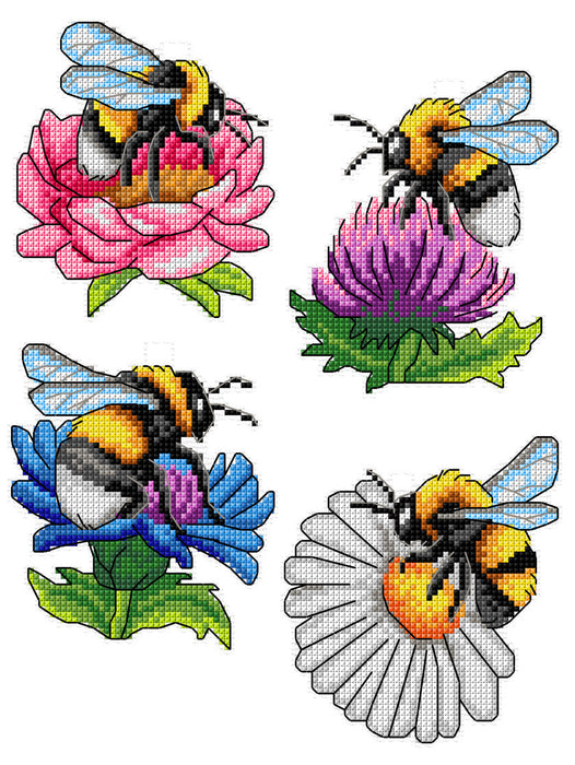 Bumblebees 177CS  Counted cross stitch kit with plastic canvas