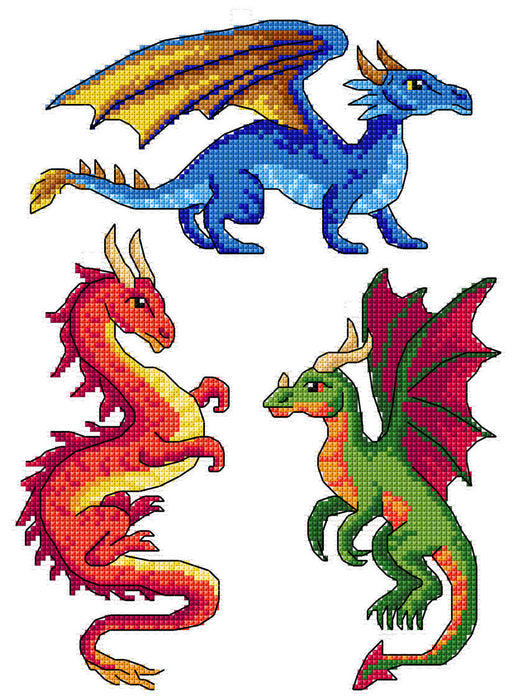 Dragons 181CS  Counted cross stitch kit with plastic canvas