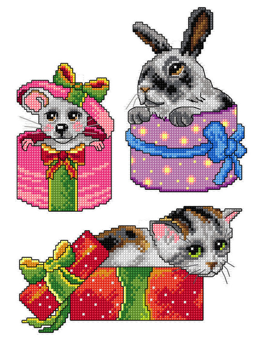 Pets inside Gifts 186CS  Counted cross stitch kit with plastic canvas