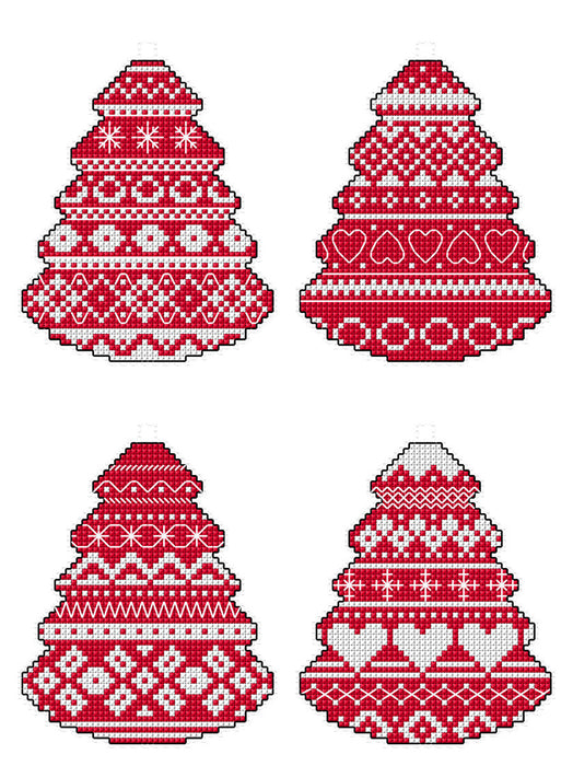 Scandinavian Christmas Trees 187CS  Counted cross stitch kit with plastic canvas