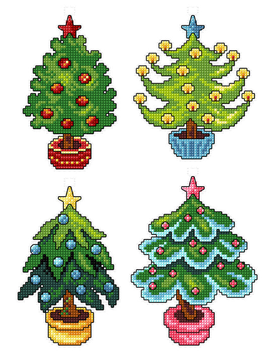 Christmas Trees 197CS Counted cross stitch kit with plastic canvas