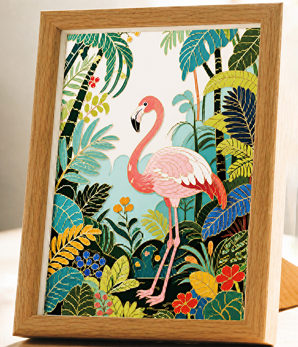 Pink Flamingo Cloisonne Art Kit F07AM3-19-10