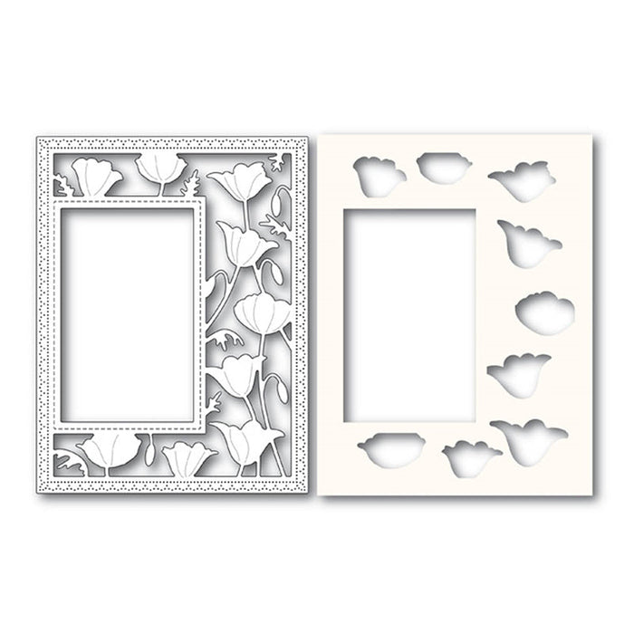 Floral Frame Scrapbooking Cutting Die by Wizardi QJ24