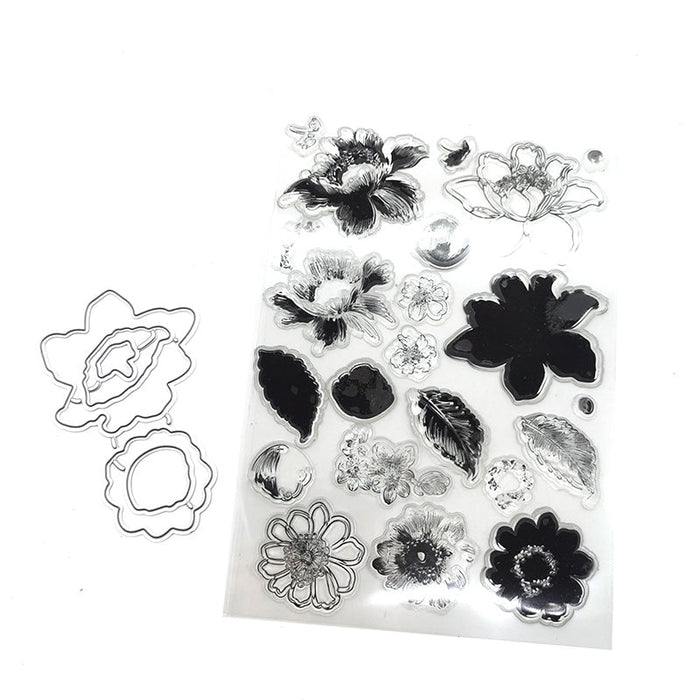 Layered Floral Clear Stamp & Metal Die Set QS06