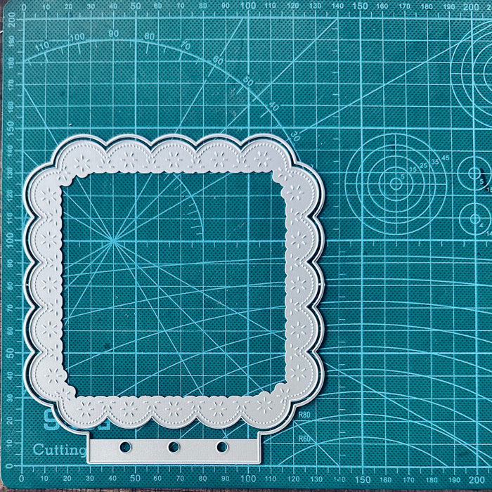 Scalloped Square Scrapbooking Cutting Die by Wizardi QJ10