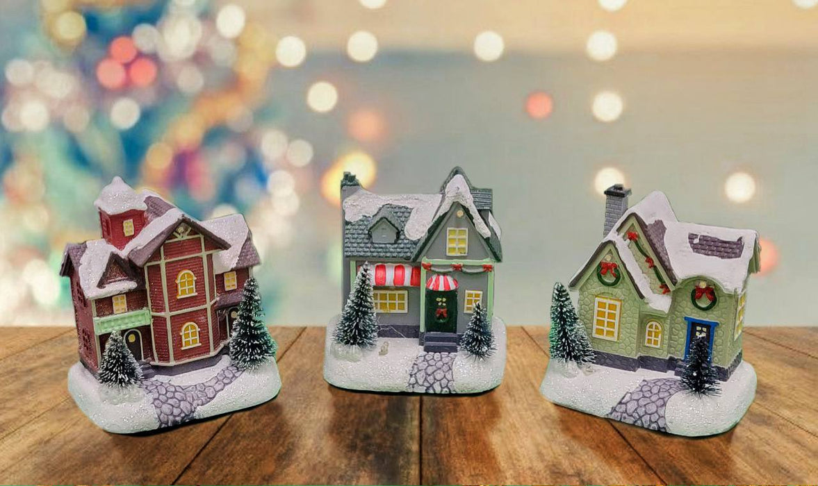 Christmas Village House with LED Lights F07M4-38-W221C