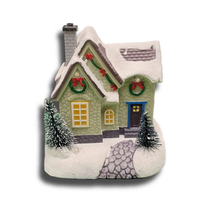 Christmas Village House with LED Lights F07M4-38-W221C