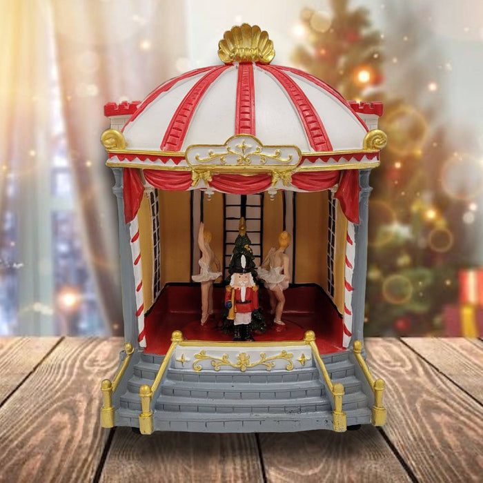 Festive Carousel Music Box. Theatre Christmas Village F07M3-21