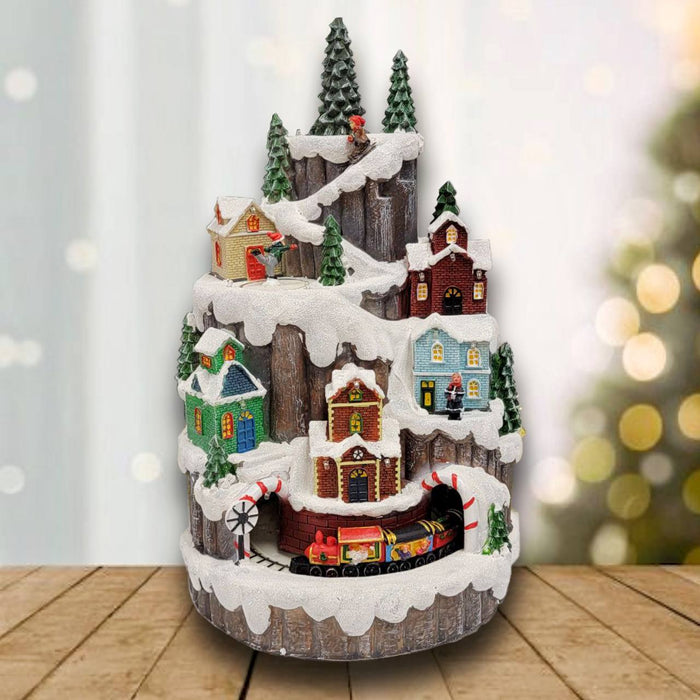 Christmas Village with Snowy Mountain Decoration F07M3-26