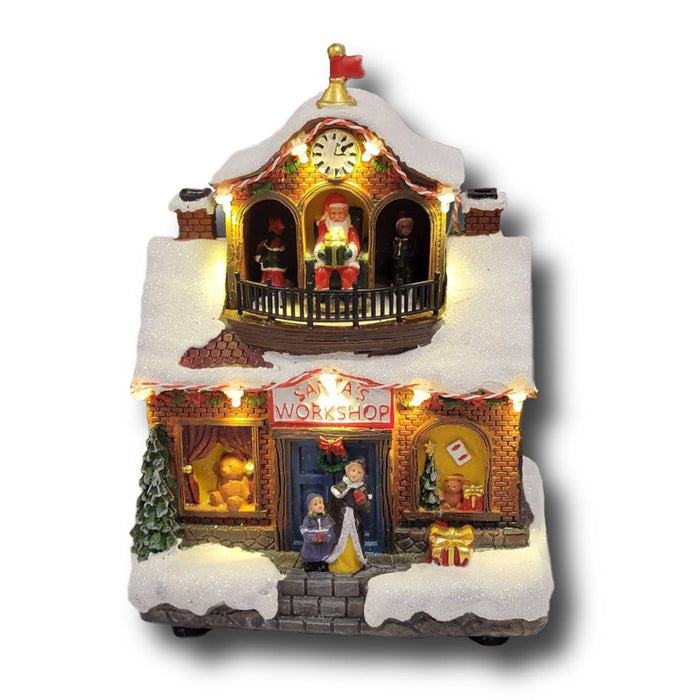 Santa's Workshop Christmas Decoration - Brown. Christmas Village F07M3-28A