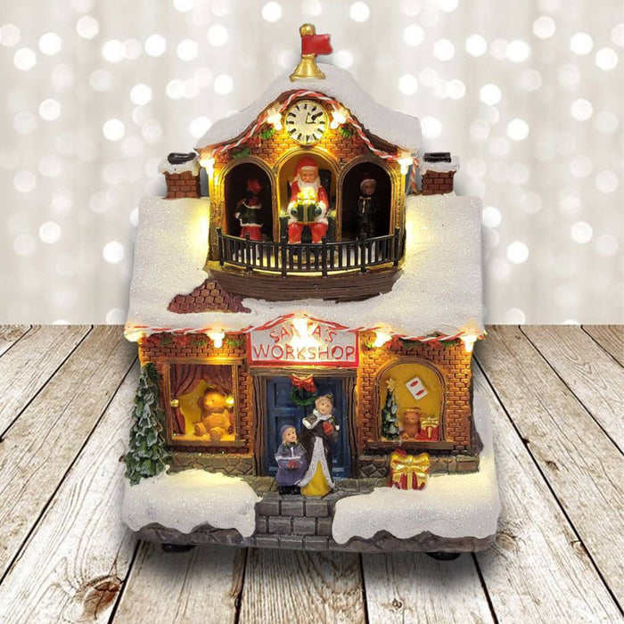 Santa's Workshop Christmas Decoration - Brown. Christmas Village F07M3-28A