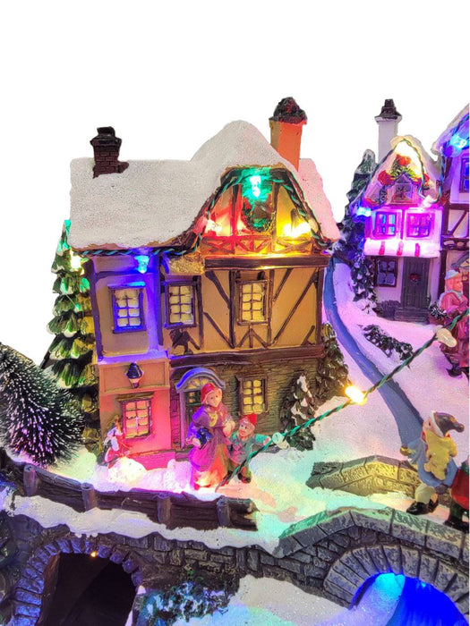 Winter Christmas Village with Train. Christmas Decoration. F07M4-17