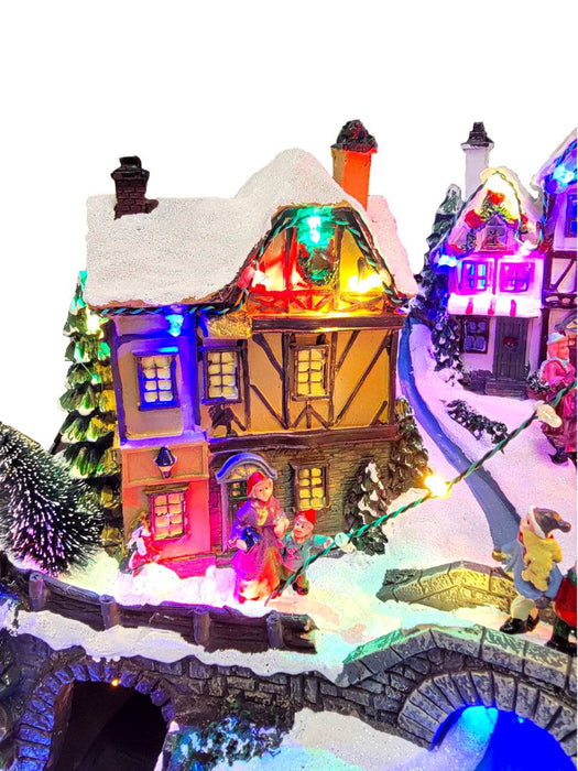 Winter Christmas Village with Train. Christmas Decoration. F07M4-17