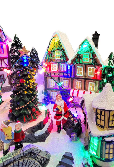 Winter Christmas Village with Train. Christmas Decoration. F07M4-17