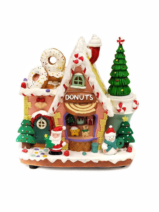 Gingerbread Donuts House Christmas Decoration. Christmas Village F07M4-21