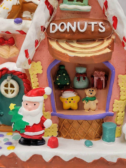 Gingerbread Donuts House Christmas Decoration. Christmas Village F07M4-21