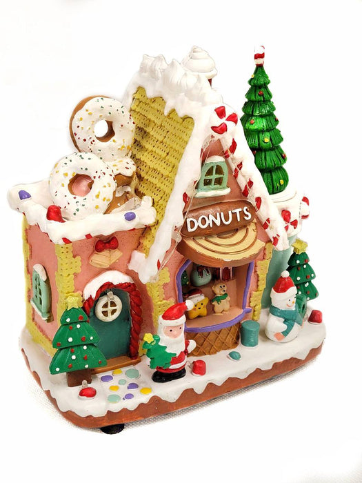 Gingerbread Donuts House Christmas Decoration. Christmas Village F07M4-21