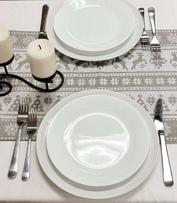 Gray Nordic Christmas Table Runner F07M5-9B Silver