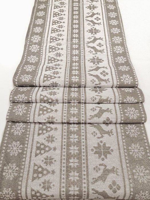 Gray Nordic Christmas Table Runner F07M5-9B Silver