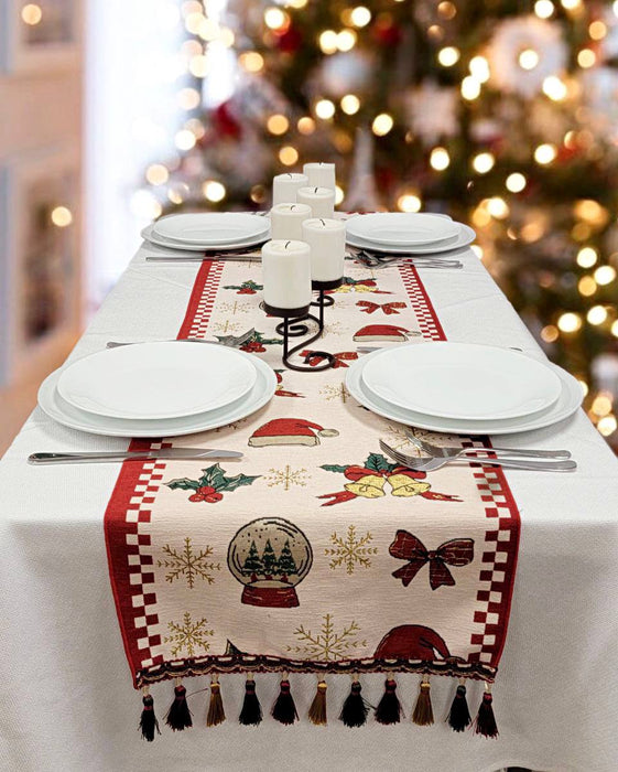 Classic Holiday Ornaments Christmas Table Runner F07M5-10A