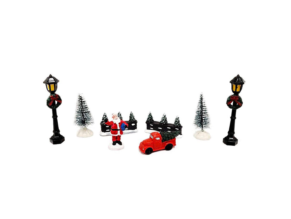 Christmas Trees and Santa. Christmas Village Set F07M4-36-WS004