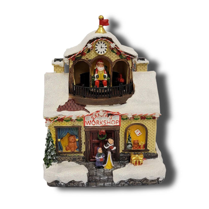 Santa's Workshop Christmas Miniature - Yellow. Christmas Village F07M3-28B