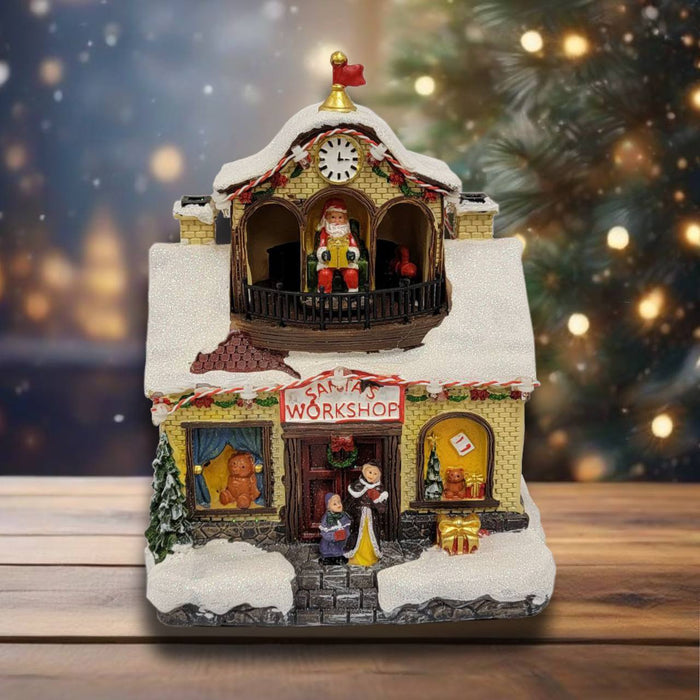 Santa's Workshop Christmas Miniature - Yellow. Christmas Village F07M3-28B