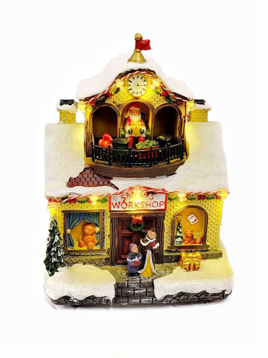 Santa's Workshop Christmas Miniature - Yellow. Christmas Village F07M3-28B