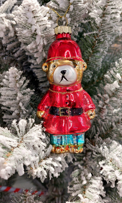 Christmas Glass Ornament - Dog in Red Outfit by Wizardi F07M3-42 HB-SY25265