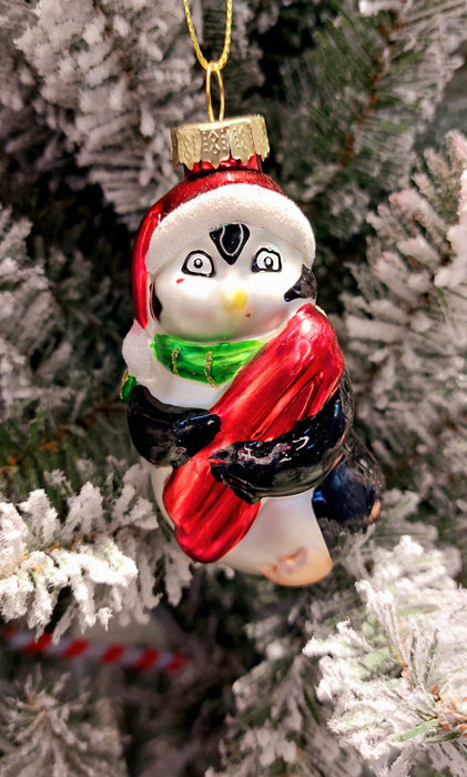 Christmas Glass Ornament -Festive Penguin by Wizardi F07M3-35 HB-SY25260