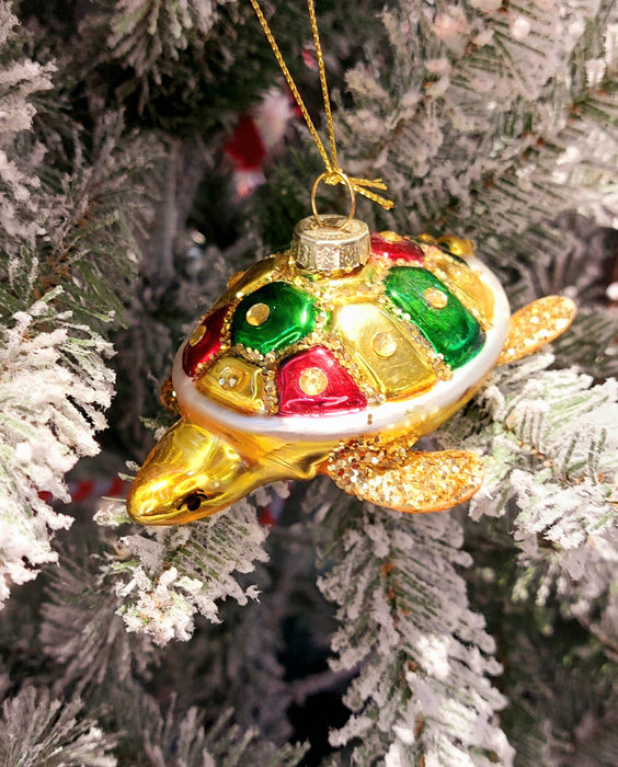 Christmas Glass Ornament - Turtle by Wizardi F07M3-53 HB-SY25263