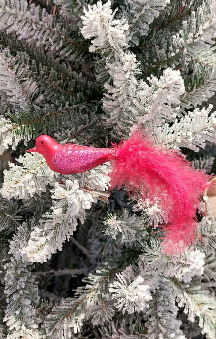 Christmas Glass Ornament - Feathered Bird by Wizardi F07M3-50 HB-SY25153