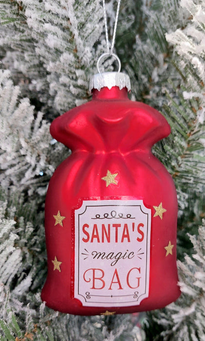 Christmas Glass Ornament - Santa's Bag by Wizardi F07M3-51 HB-SY25023